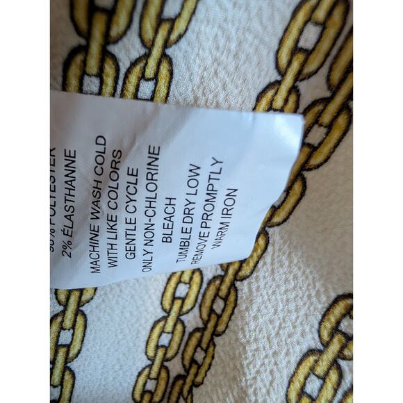 Michael Kors Women's Size 2X Chain Link Print Designer Tunic Blouse Shirt Top - Picture 9 of 13